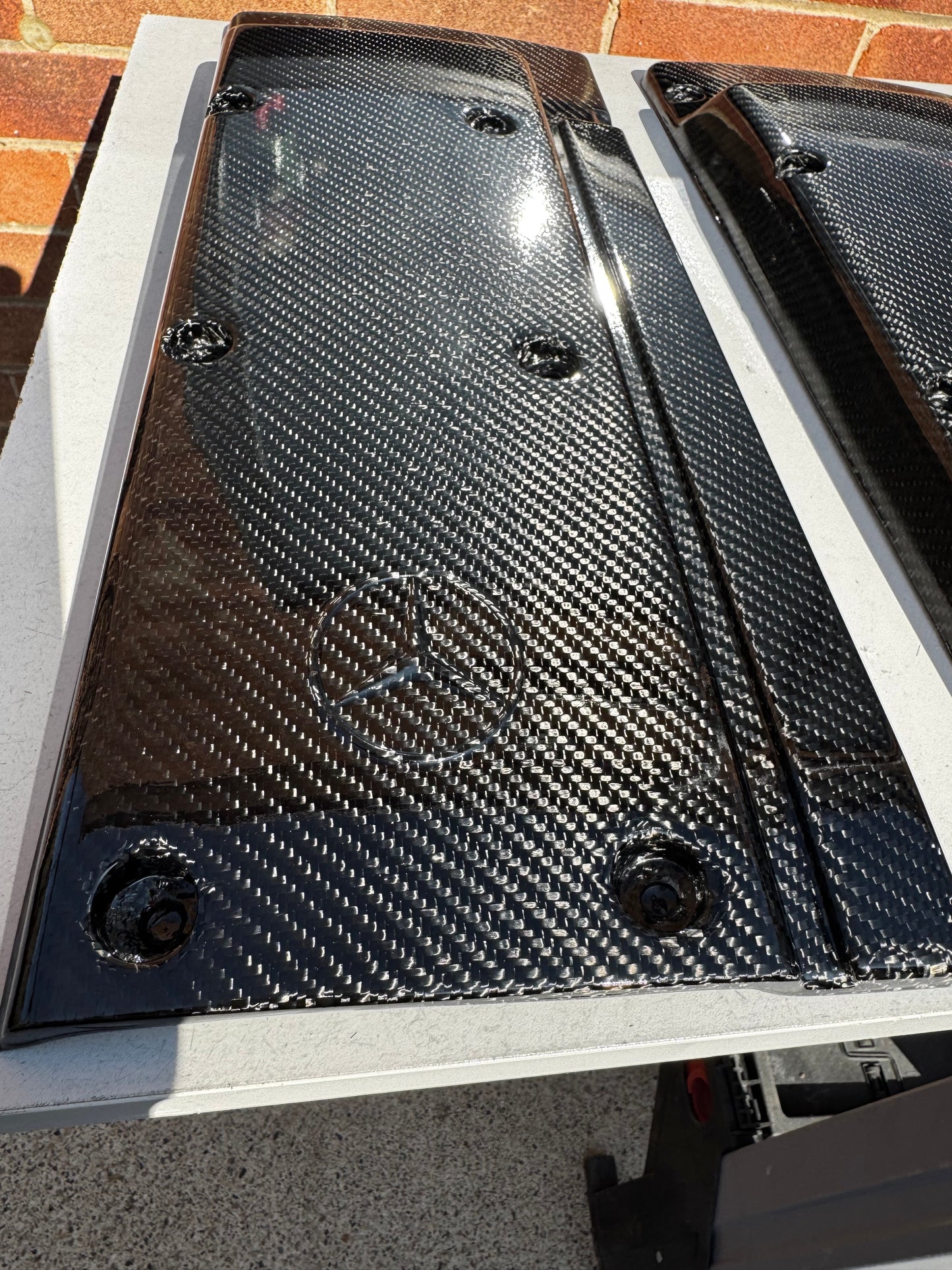 Mercedes om606 carbon fibre engine cover